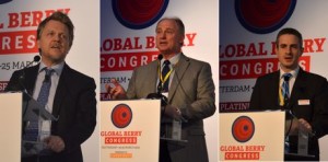 left to right: Chris White, Robert Verloop and Mike Knowles opened the sixth Global Berry Congress. Photo: Fresh Plaza